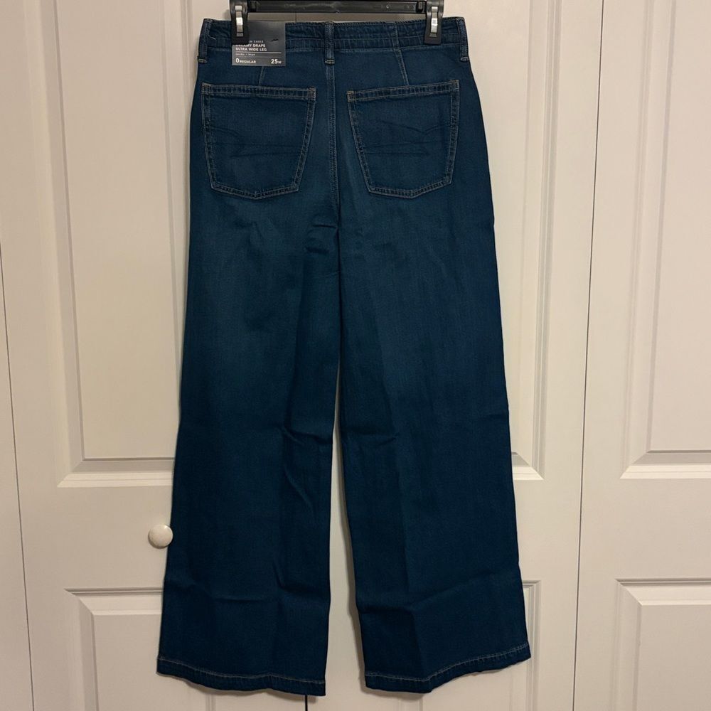 American Eagle Dreamy Drape Ultra Wide Leg Low Rise Jeans Size 0 NWT - Picture 4 of 5